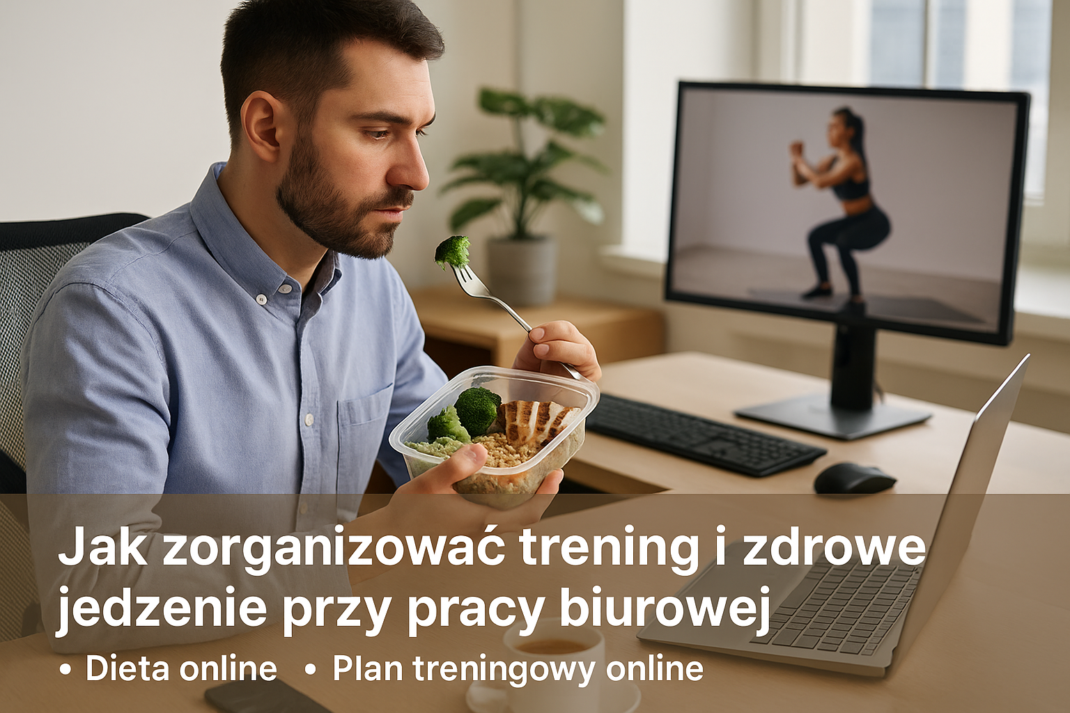 Jak zorganizować trening i zdrowe jedzenie przy pracy biurowej?