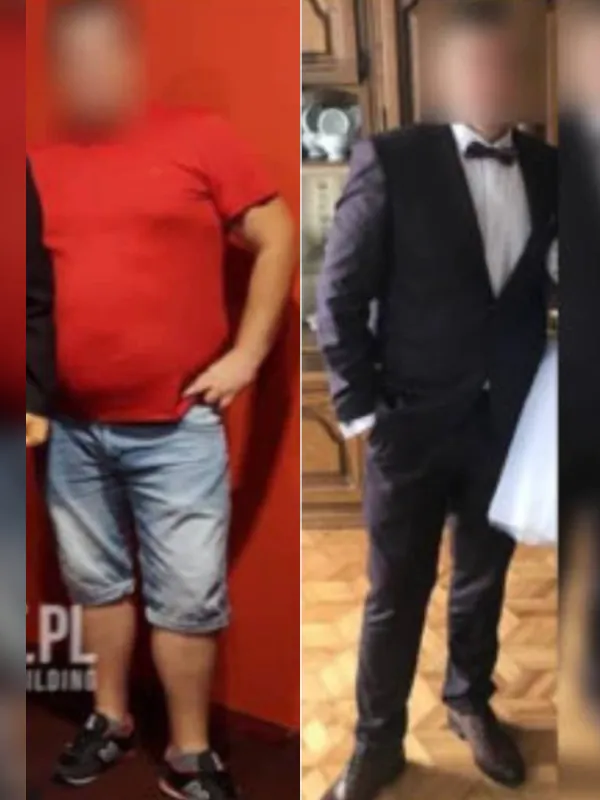 Duża redukcja masy ciała u mężczyzny podczas współpracy online
